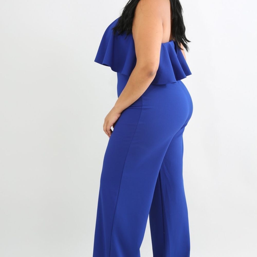 Tube Ruffled Back Zippered Jumpsuit - Picture 4 of 7